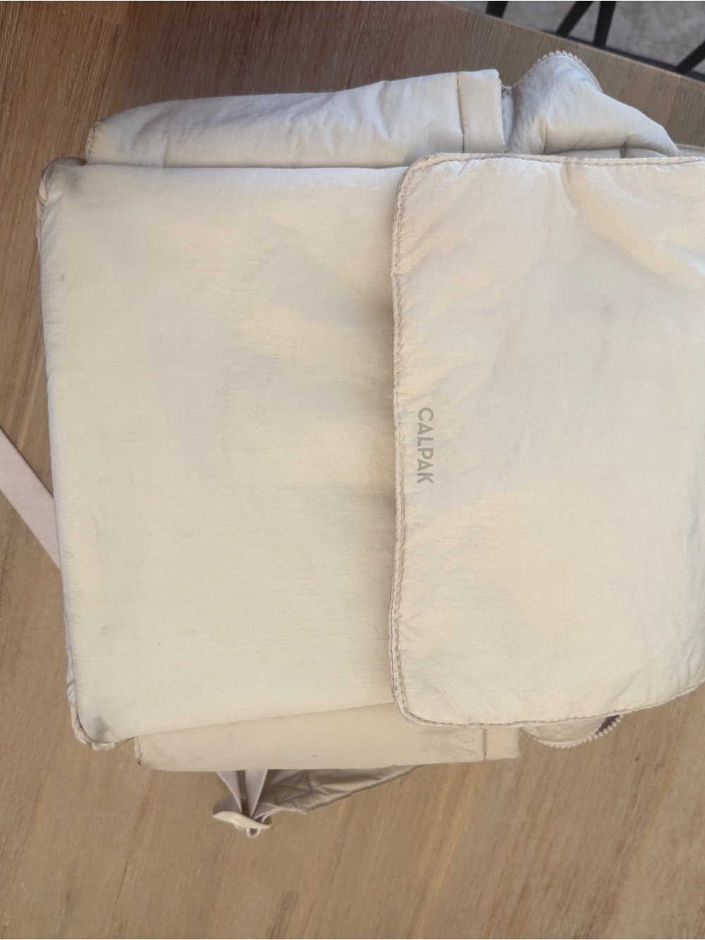 Calpak Diaper Backpack with Laptop Sleeve in Oatmeal - Picture 3 of 10